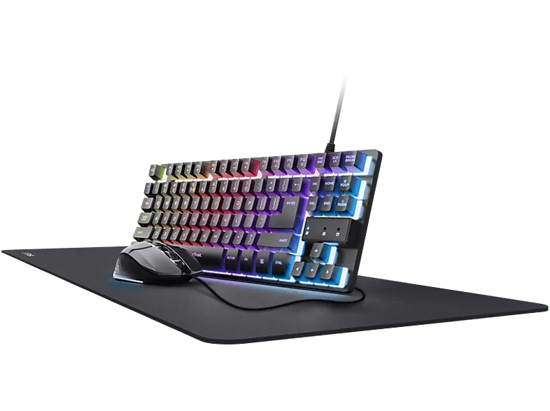 TRUST GXT 793 3in1 Gaming Set mit Tastatur, Maus und XXL Mauspad