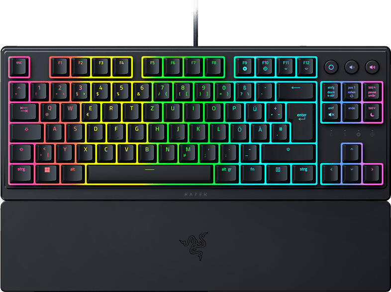 Razer Ornata V3 TKL Gaming Tastatur, USB-A, 8 RGB Zonen, qwertz, Schwarz