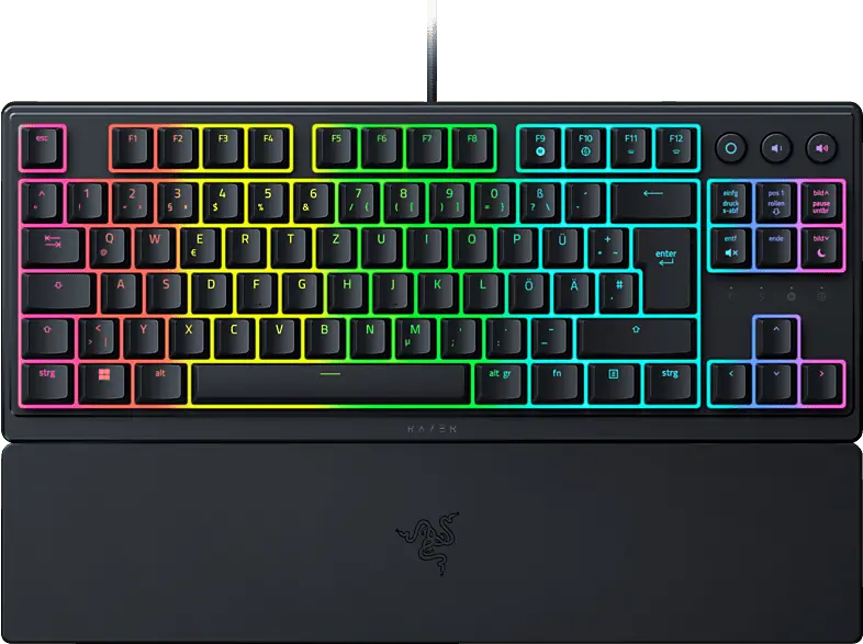 RAZER Ornata V3 TKL Gaming Tastatur, USB-A, 8 RGB Zonen, qwertz, Schwarz