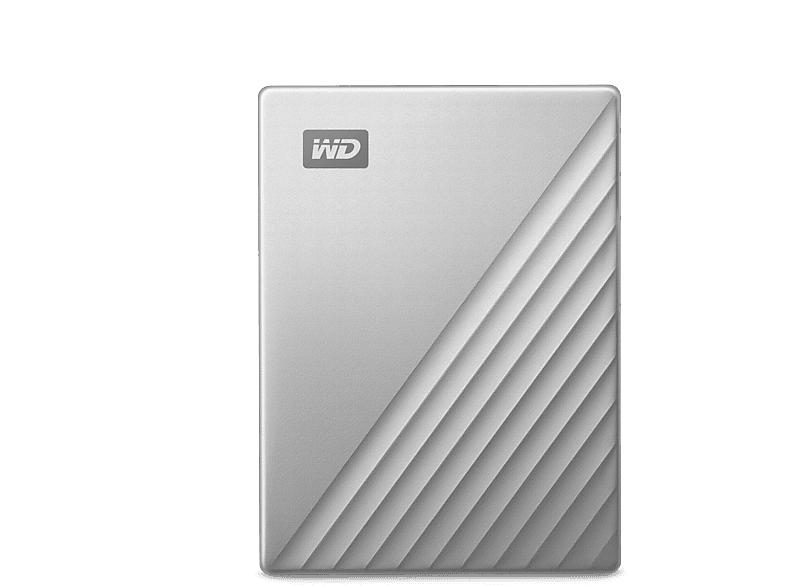 Western Digital 1TB WD My Passport Ultra externe Festplatte, (mobiler Speicher) Kompatibel mit PC, Xbox, PS4 und PS5 Silber