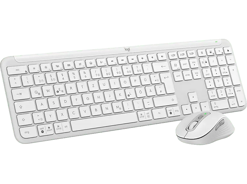 LOGITECH MK950 Signature Slim Combo Kabelloses Tastatur-Maus-Set, DEU (Qwertz), Weiß; Kabelloses Tastatur-Maus Set