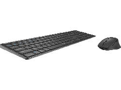 Rapoo Desktop Set 9800M Blade DS, Kabellos/USB, QWERTZ, 1600dpi, Dunkelgrau