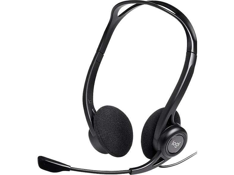 Logitech Office Headset 960, On-Ear, Mikrofonarm, USB, Schwarz