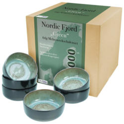 CreaTable Schalen-Set Nordic Fjord Green grün Steinzeug D: ca. 15,5 cm