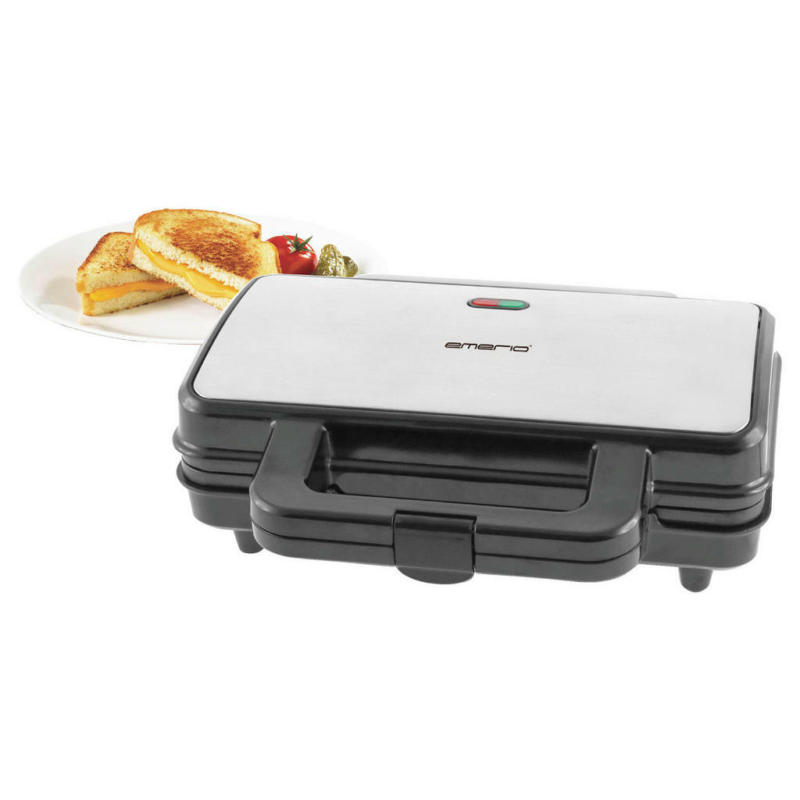 Emerio Sandwichtoaster ST-125833 silber schwarz Kunststoff Edelstahl B/H/T: ca. 29,2x10x24,3 cm