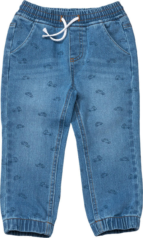 ALANA Jeans mit Auto-Muster & weitem Schnitt, blau, Gr. 104