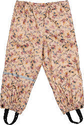 Mikk-Line Regenhose mit Blumen-Muster, braun & rosa, Gr. 110/116