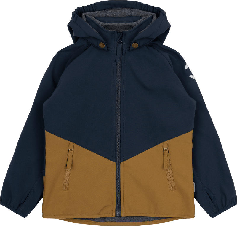 Mikk-Line Softshelljacke, blau & braun, Gr. 110/116