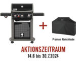 Hornbach Weber Gasgrill Spirit Classic E-330 GBS grau schwarz, 3 Edelstahlbrenner Hauptbrenner 9,38 kW + Seitenbrenner Grillbereich 60 x 45 cm kompatibel inkl. GBS-Grillrost aus Guss mit Sear-Grate-Einsatz, Aromaschienen