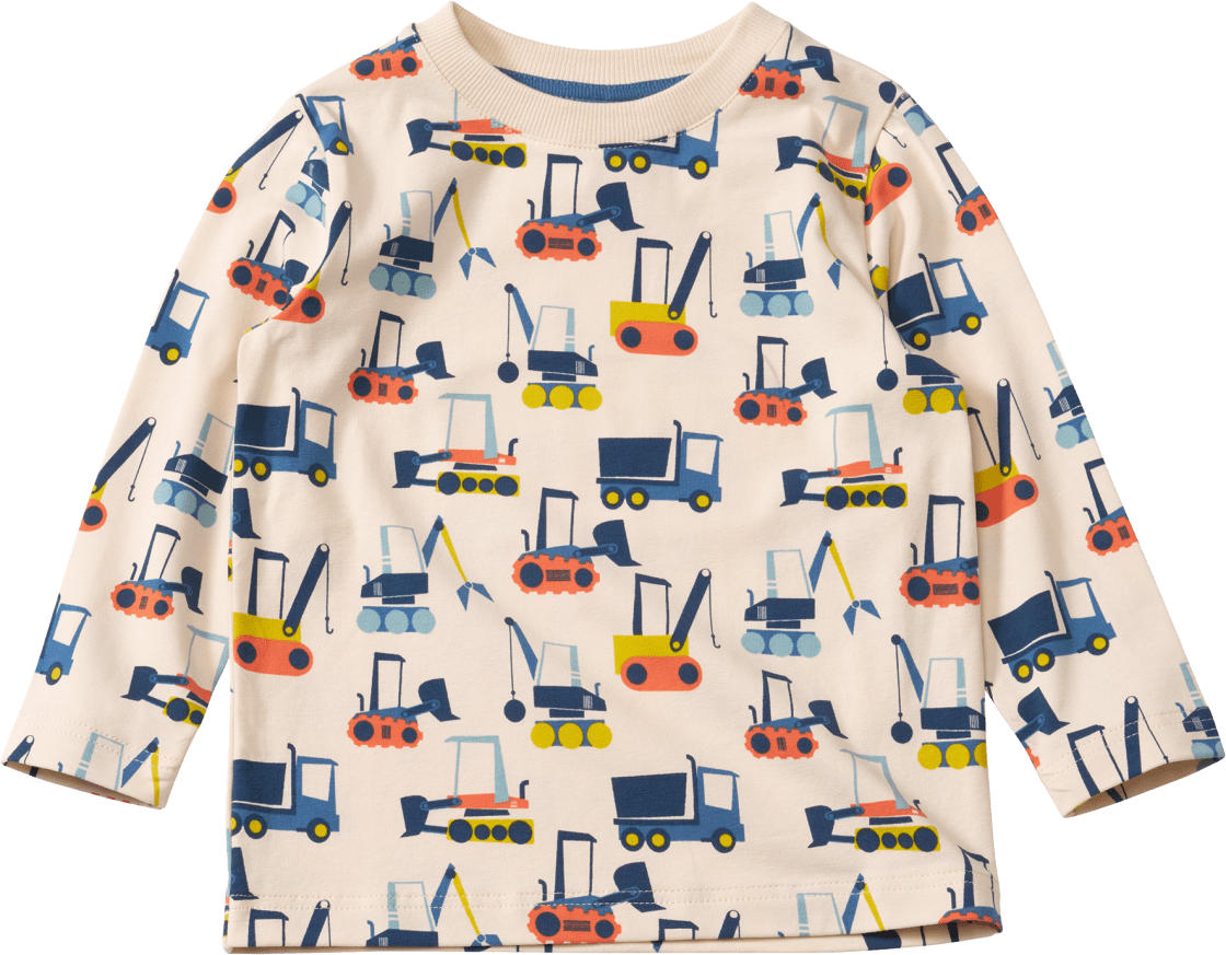 ALANA Langarmshirt Pro Climate mit Fahrzeug-Muster, beige, Gr. 122