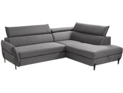 Ecksofa ROMEO Polyester hellgrau