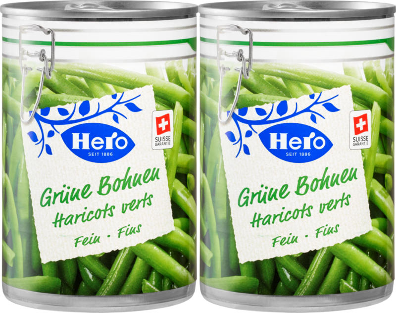 Hero Grüne Bohnen fein , 2 x 260 g