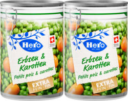 Piselli e carote fini Hero , 2 x 260 g