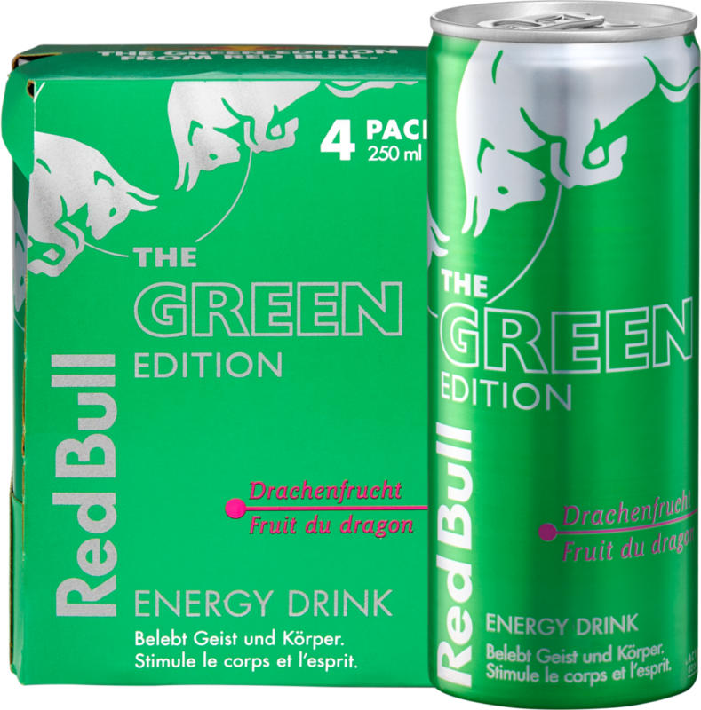 Red Bull Energy Drink The Green Edition, 4 x 25 cl