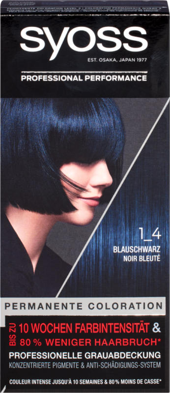 Colorazione permanente Syoss, Blauschwarz, 115 ml