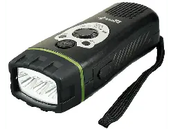 Powerplus Wolf Dynamo 3 LED Taschenlampe mit FM Scan Radio Kurbel; Kurbeltaschenlampe
