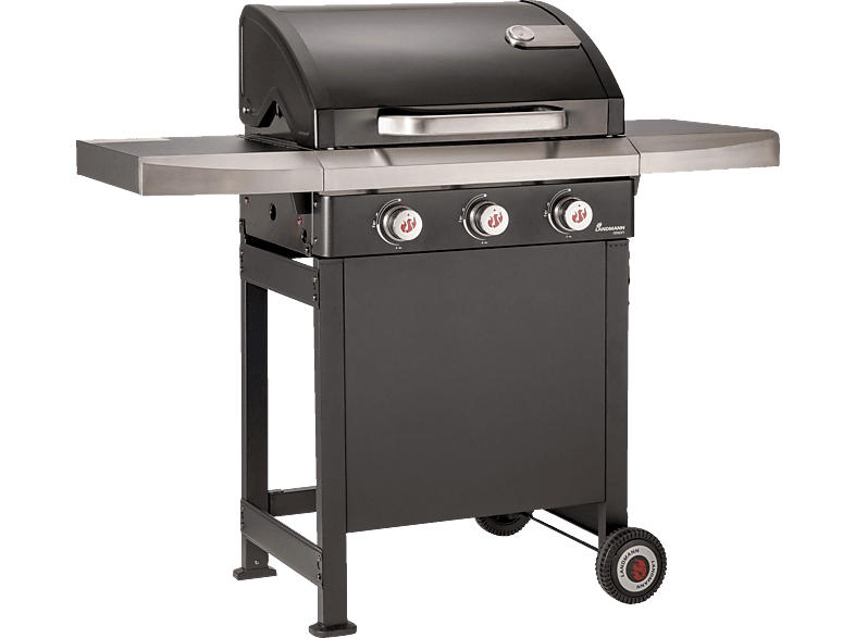 LandmanN 03590 Rexon 3.0 3-Brenner Gasgrill, Schwarz (11100 Watt)