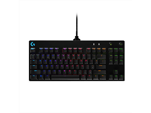 LOGITECH G pro Lightsync Kabelgebundene RGB mechanische Gaming Tastatur mit GX Blue Switches (Clicky), RGB, DEU (Qwertz), Schwarz