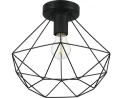 Deckenleuchte Metall 1-flammig HxØ 275x325 mm Tarbes schwarz