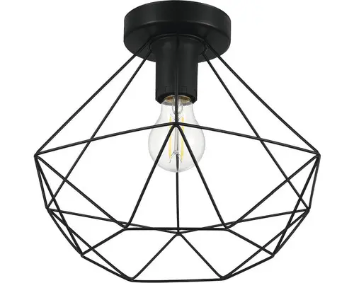 Deckenleuchte Metall 1-flammig HxØ 275x325 mm Tarbes schwarz