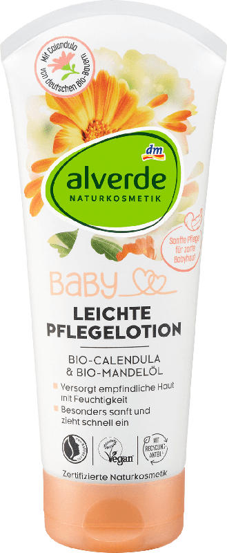 alverde BABY Baby Pflegelotion Bio-Calendula & Bio-Mandelöl