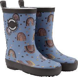 Mikk-Line Gummistiefel mit Regenbogen-Muster, blau, Gr. 28/29