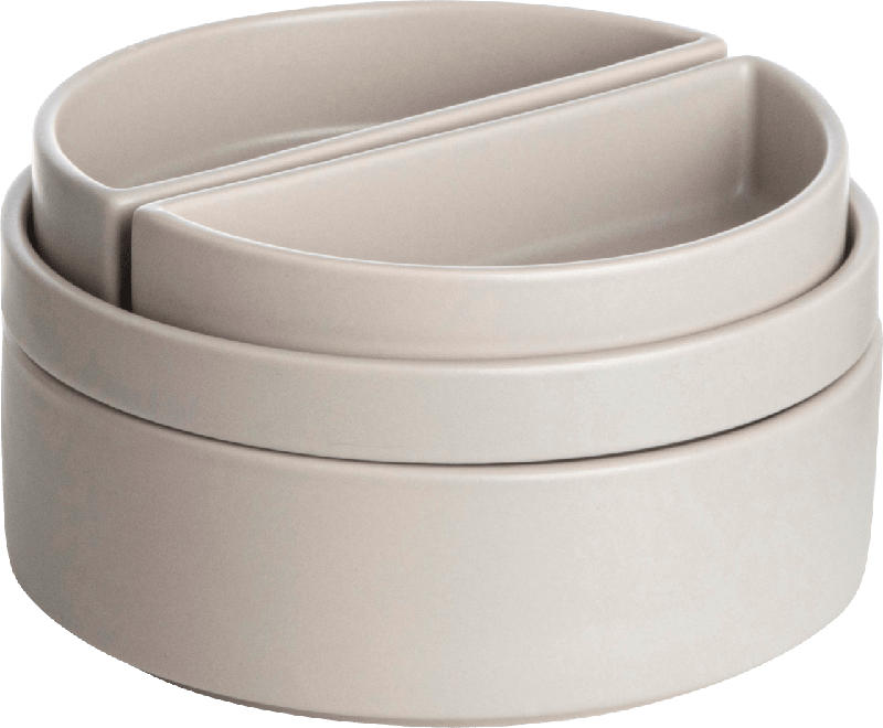 Dekorieren & Einrichten Servierset rund, beige 4tlg (14,7x8cm)