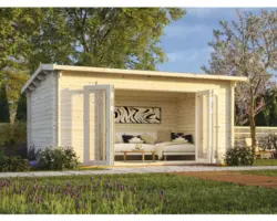 Gartenhaus Ines 13,7 m² inkl. Fußboden 480 x 300 cm natur