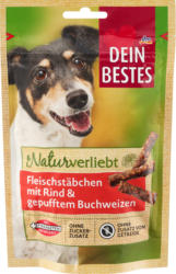 Dein Bestes Kausnack Hund, Fleischstäbchen mit Rind & gepufftem Buchweizen, Naturverliebt