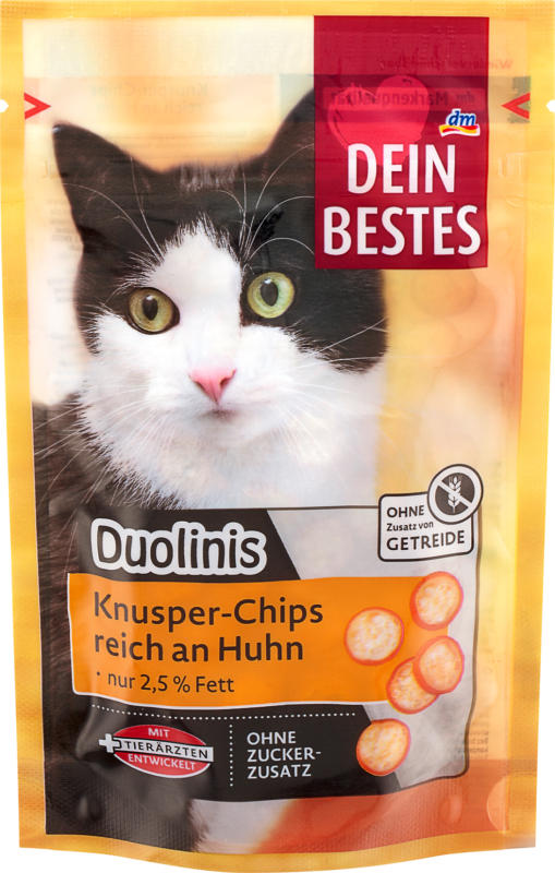 Dein Bestes Katzenleckerli Knusper-Chips reich an Huhn