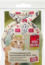 Dein Bestes Katzenspielzeug Schmusekissen mit Katzenminze & silver vine, Fischform