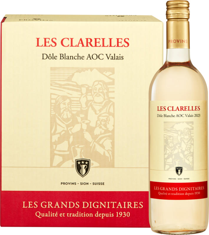 Les Clarelles Dôle Blanche AOC Valais, Suisse, Valais, 2023, 6 x 75 cl