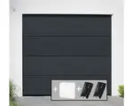 Hornbach ARON Basic Garagentor Sektionaltor 40 mm L-Sicke Slategrain RAL 7016 anthrazitgrau 2500x2125 mm inkl. Garagentorantrieb, 2 x Zweikanal-Handsender, Innentaster IT1-1b