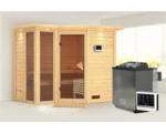 Hornbach Elementsauna Karibu Limonit inkl. 9 kW Bio Ofen u.ext.Steuerung mit Dachkranz und bronzierter Ganzglastüre