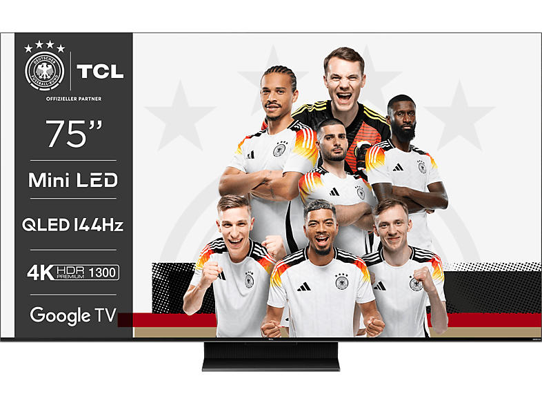 TCL 75MQLED80 (75 Zoll, QLED, 4K UHD, Mini LED, Google TV, Sprachsteuerung); QLED TV