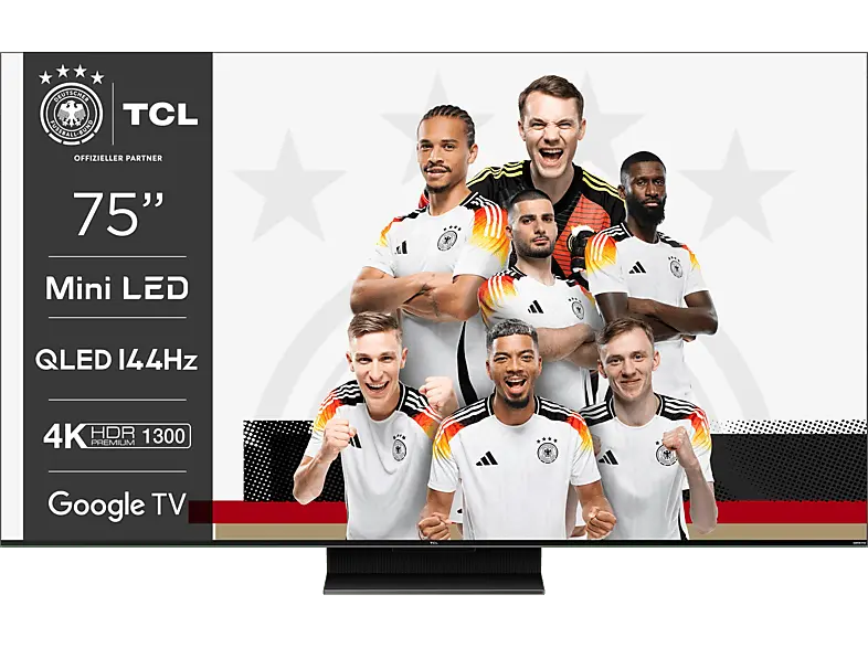TCL 75MQLED80 (75 Zoll, QLED, 4K UHD, Mini LED, Google TV, Sprachsteuerung); QLED TV