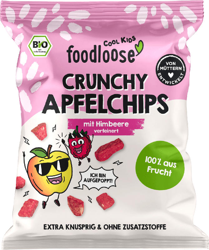 foodloose Kindersnack Apfelchips Himbeere, ab 3 Jahren