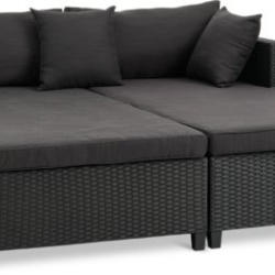 JYSK Șezlong HALLING 179x187 negru