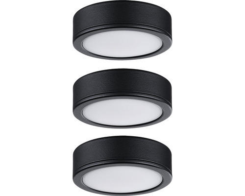 LED Aufbauleuchten-Set Pukk 3,5 W Ø 65 mm schwarz 3 Stk.