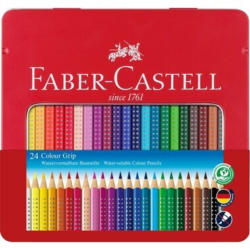 FABER-CASTELL Farbstifte Colour Grip 112423 24 Farben Metalletui