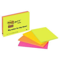 POST - IT Super Sticky Big Notes 4x45 f. 6445 - 4SS 4 couleurs ass. 152x101mm