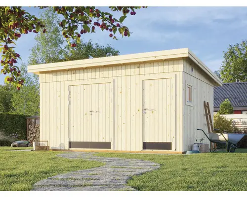 Gartenhaus Palmako Kalle inkl. Fußboden und Trittschutz 452 x 330 cm natur