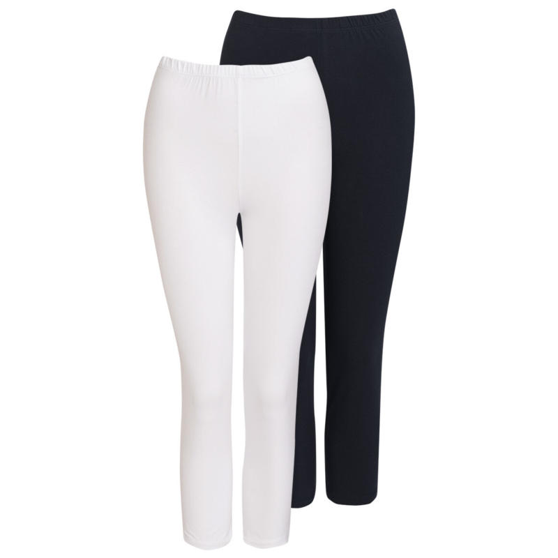 2 Damen 3/4-Leggings unifarben (Nur online)