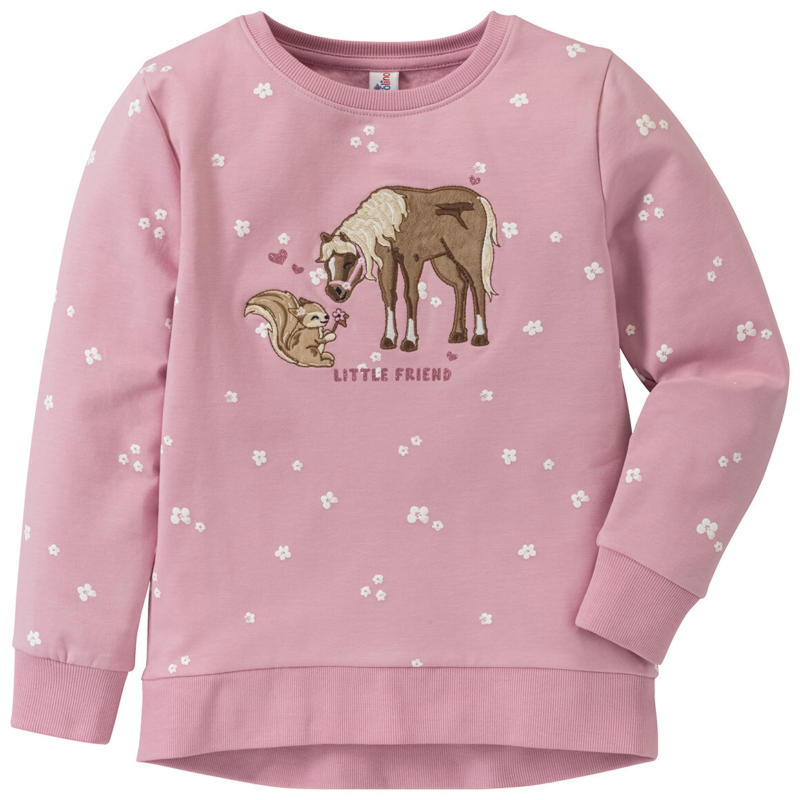 Mädchen Sweatshirt mit Pferde-Applikation