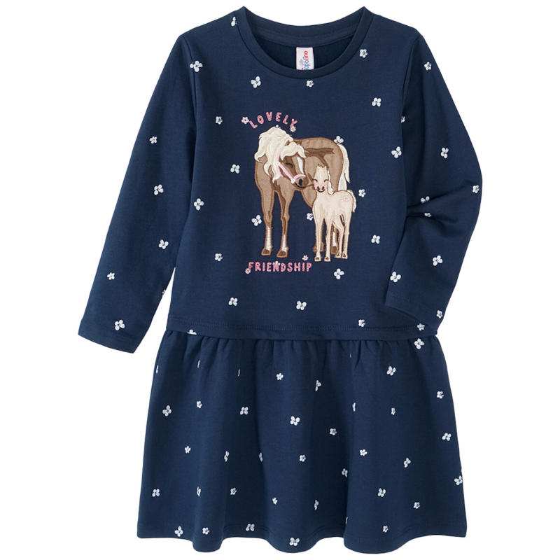 Mädchen Sweatkleid mit Pferde-Applikation