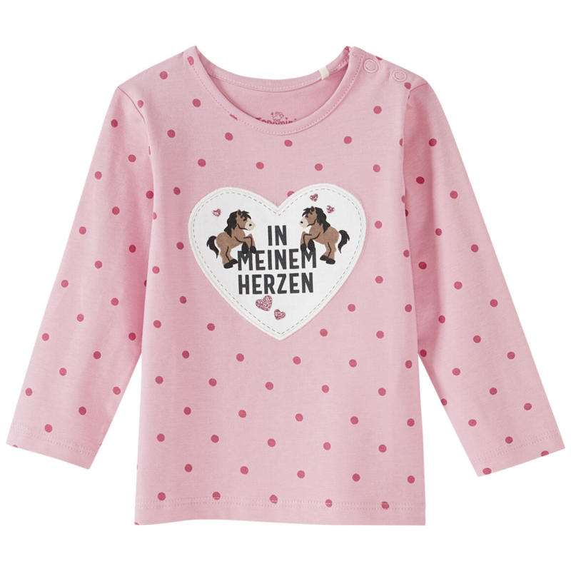 Baby Langarmshirt mit Pferde-Applikation