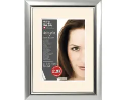 Bilderrahmen Kunststoff Deluxe silber metallic 30x40 cm