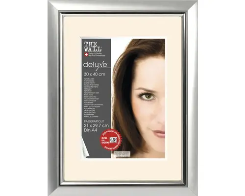 Bilderrahmen Kunststoff Deluxe silber metallic 30x40 cm