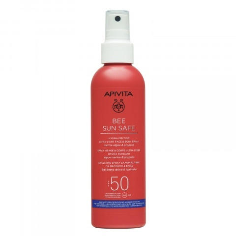 Apivita SPF50 слънцезащитен хидратиращ спрей с ултра лека текстура за лице и тяло 200мл.