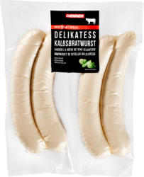 Bratwurst di vitello delicatesse Denner , 100% veau, Suisse, 4 x 130 g